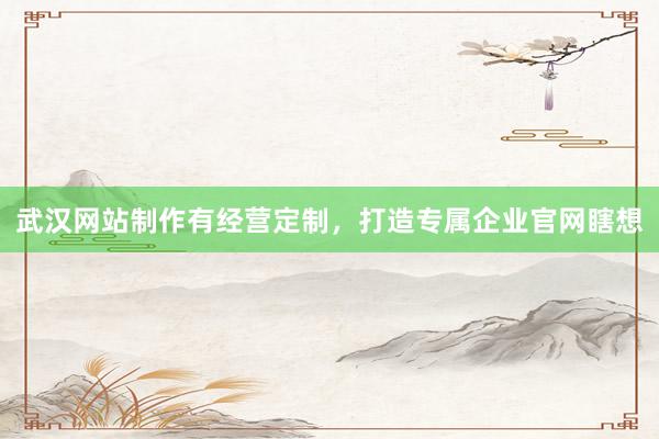 武汉网站制作有经营定制，打造专属企业官网瞎想