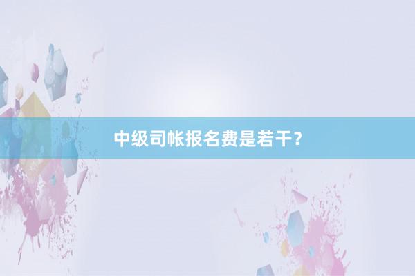 中级司帐报名费是若干？