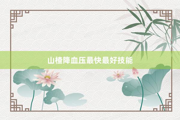 山楂降血压最快最好技能
