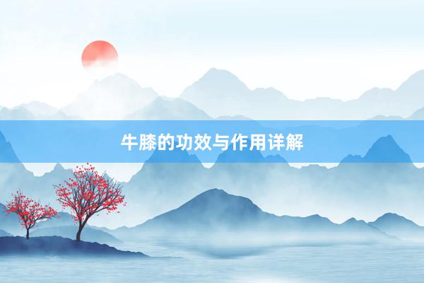 牛膝的功效与作用详解