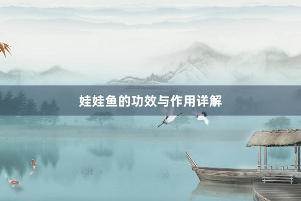 娃娃鱼的功效与作用详解